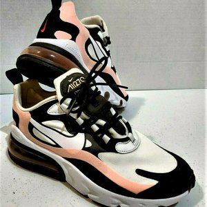 Coral Pink & Blk Air-max 270 React Sneakers Wms7.5